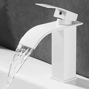 Grifo baño blanco grifo lavabo monomando mezclador grifo lavabo - Imagen 1 de 10