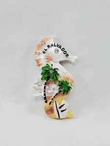 El Salvador Magneto de porcelana Artesanal Porcelana Salvador Caballo de mar - Imagen 1 de 7