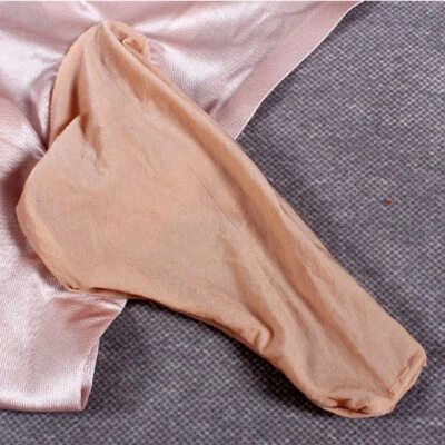 Men's Silky Shiny Bikini Briefs Underwear Penis Sleeve Underpants Thong G-string - Image 1 of 4