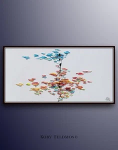 Abstract painting 67" SKY & EARTH - Large, oil on Canvas, thick paint, Modern  - Picture 1 of 5