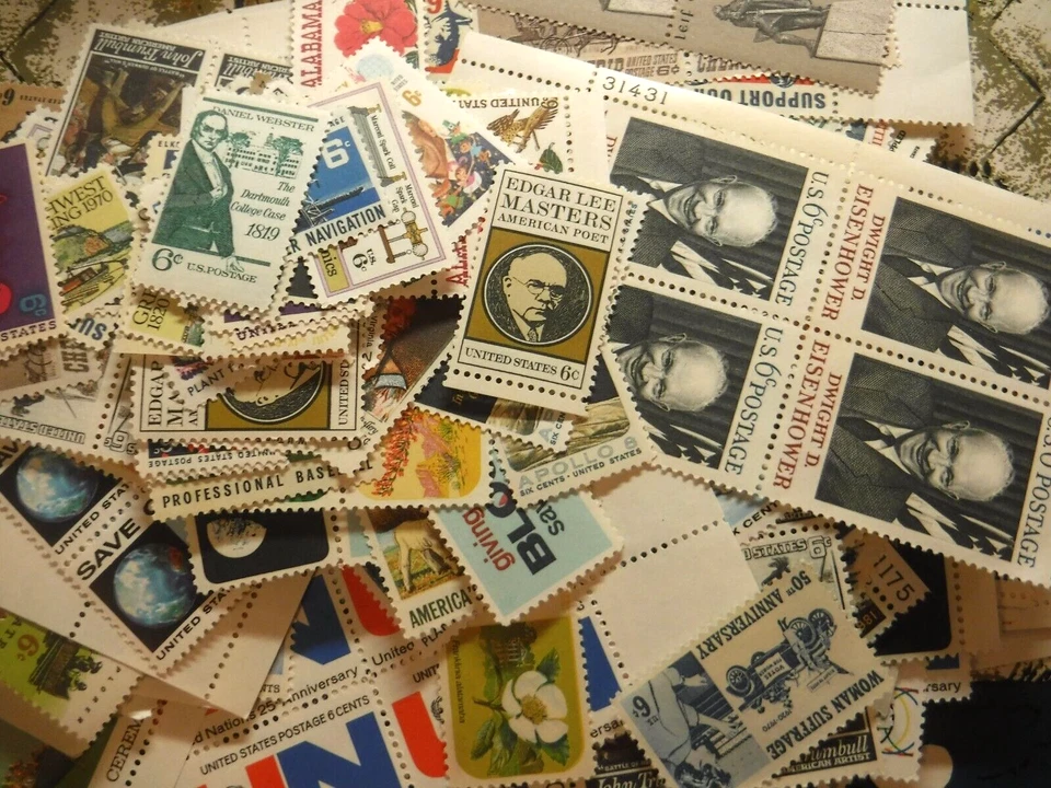 Lote de 50 estampillas de 6 centavos, estampillas postales vintage de seis centavos de Estados Unidos sin usar Foto 1 de 1
