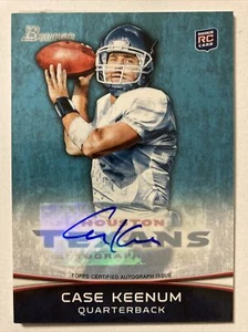 Tarjeta de novato Case Keenum 2012 con certificación Bowman edición de autógrafo #196 (3451) - Imagen 1 de 2