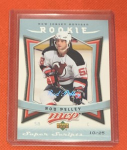 2007-08 Upper Deck MVP #319 Rod Pelley RC Super Scripts #10/25 Devils