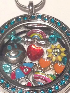 ❤️18KGP FLOATING CHARM Locket CHAIN ~ OH HAPPY DAY! 😀🌈 ~Will FIT Memory OWL❤️ - Picture 1 of 11