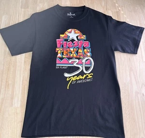 (L) SIX BANDERAS 30 Años de Impresionante Camisa FIESTA TEXAS ADULTO Negra Camiseta Gráfica - Imagen 1 de 6