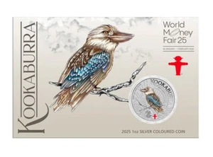 2025 Australia Kookaburra Berlin 1 oz Silver Colorized WMF World Money Fair NEW - Picture 1 of 10