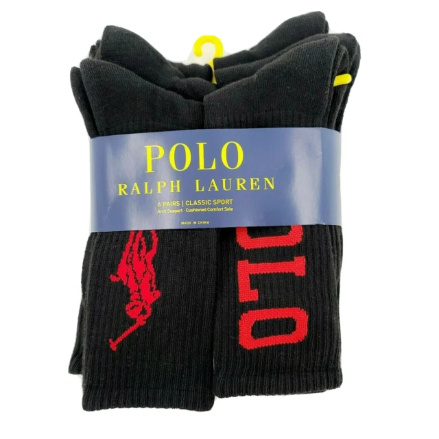 Polo Ralph Lauren 821032PK Men's Socks, One Size - Black