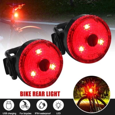 Bike Helmet Light Bicycle USB Rechargeable Front Rear MTB Cycle Warning Rear - Image 1 of 4