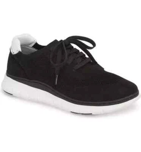 VIONIC Women's Fresh Joey Lace Up Sneakers Nubuck Leather Black - Picture 1 of 5