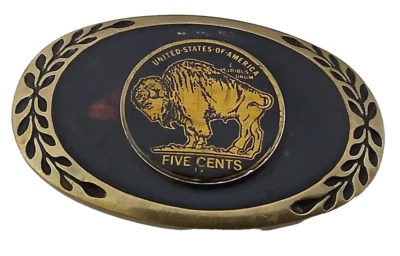 Heritage Buffalo Nickel Solid Brass Belt Buckle - Image 1 of 4