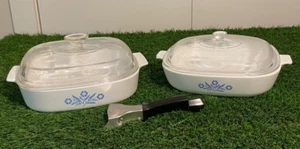 Corning Ware Blue Cornflower A-10, P-10-B Skillet Casserole Dish 10, and Handle - Picture 1 of 11