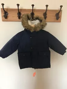children place boys winter coat Size Medium faux hood - Picture 1 of 4