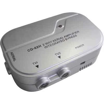 ELECTROVISION Amplificador de señal de TV de 2 vías 4G filtro conexión coaxial DAB VHF aéreo