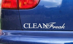 200mm (20cm) CLEAN FREAK Funny Novelty Car Bumper Sticker Decal OCD JDM DUB - Picture 1 of 2