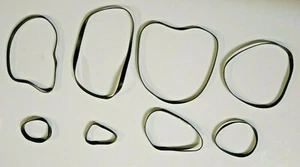 Eight Small to Medium Flat Rubber Audio / Video / Hobby Belts - Picture 1 of 3