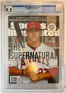 2012 Newsstand Sports Illustrated Baseball Mike Trout 1st Cover RC CGC 9.2 - Picture 1 of 2