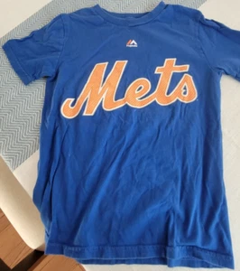 Majestic New York Mets Noah Syndergaard T-shirt Sz. S-CH-P-8 Blue 100% Cotton - Picture 1 of 2