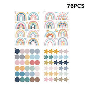 4sheets Home Decor Cute Rainbow Pattern Wall Sticker SelfWaterproof