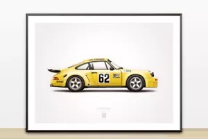 1974 911 Carrera 3.0 RSR (Le Mans 24 Hours) Illustration Poster Print (18 x 24) - Picture 1 of 2