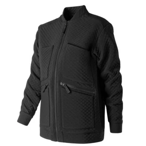 New Balance Jacket Women’s Small Black Quilted Full Zip Long Sleeve Patch Pocket - Picture 1 of 11