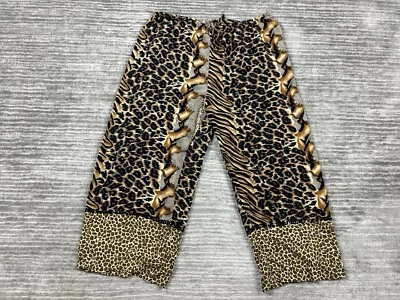 Pantalones Capri Vanity Crop Grandes Multi Estampado Boho Festival Tribal Lentejuelas Puños Foto 1 de 4