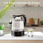 Electric Glass 1.7L 1500W Kettle with Heat Resistant Handle and Quick Boil
