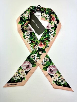 Dolce&Gabbana Twill headscarf with rose print  - Image 1 of 3