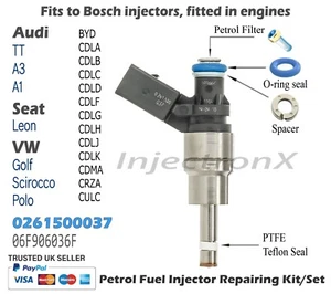 Fuel Injector Service Kit O-Ring 0261500037 for Audi Seat VW 2.0 TSI TFSI GTI R - Picture 1 of 1