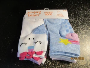 Jumping Beans Girls' 6-Pack Softest Gripper Assorted Socks Size 2T-4T - Picture 1 of 2