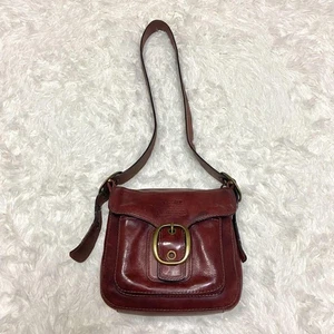 [VG] COACH 11418 Bordeaux Red Shoulder Bag Bleeker Flap Leather Vintage - Picture 1 of 15