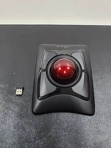 Kensington Expert Wireless Trackball Mouse M01286-M W/ Receiver Dongle Tested  - Picture 1 of 6