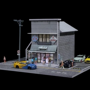 1:64 Diorama Coche Garaje Modelo LED Ciudad Vista Calle Tienda Estacionamiento Escena Modelo - Imagen 1 de 15