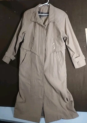 Vintage Fleet Street Trench Coat Women's 6 Brown Suede Feel Light Jacket,50 In - Image 1 of 4