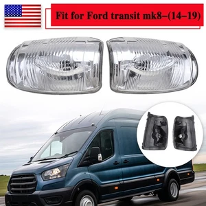 Pair For 2015-2021 Ford Transit Cargo Side LED Mirror Turn Signal Light Clear - Picture 1 of 7