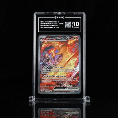 2025 POKEMON DRI SPECIAL ILLUSTRATION RARE #229 TEAM ROCKET'S MOLTRES EX TAG 10 - Image 1 of 2