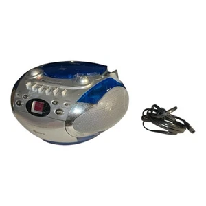 Memorex tragbarer AM/FM CD Kassette Ghettoblaster Stereo klar blau Modell MP3126BLU - Bild 1 von 12