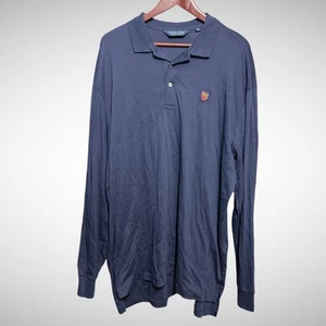Ralph Lauren shirt men’s XL solid Blue Long Sleeve Golf Pima Cotton Preppy - Picture 1 of 7