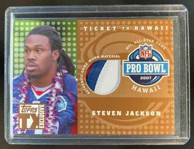 2007 Topps TX Exclusive Steven Jackson Ticket to Hawaii Patch #/49 Rams - Image 1 of 2
