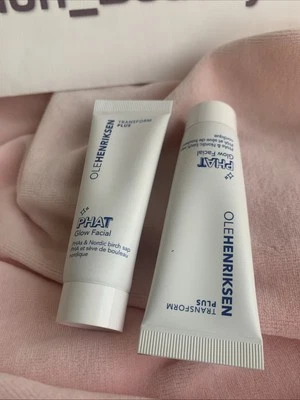 OLE Henriksen Conjunto de 2 Máscaras PHAT Glow Facial Transform Plus 0,5 oz Viagem Nova Sem Caixa - Imagem 1 de 2