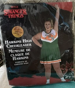 STRANGER THINGS HAWKINS HIGH CHEERLEADER KOSTÜM ERWACHSENE PLUS XXL KLEID/SCRUNCHIE - Bild 1 von 3