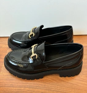 Steve Madden Womens Lando Platform Loafer Black Patent Size 8 - Picture 1 of 14