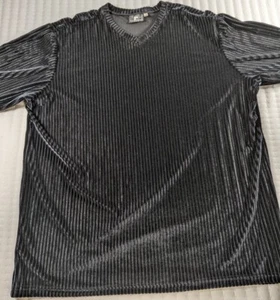 Pullover Positano Negro Cuello en V LS Camisa Disco Club Años 70 80 EE. UU. - Imagen 1 de 9