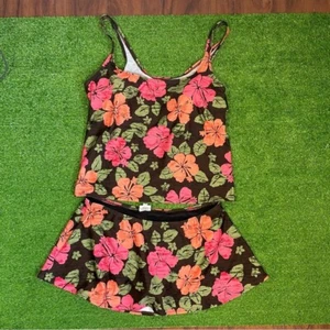 Costume da bagno vintage Y2K Catalina gonna floreale set due pezzi abbigliamento resort vacanze - Foto 1 di 12