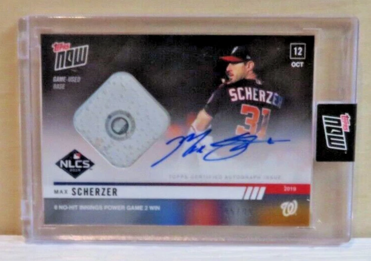 MAX SCHERZER - Auto / Game used Base 95/99 - 2019 Topps NOW - #1003A - Nationals - Image 1 of 4