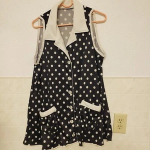 Vintage 80's Mickey Mouse Shirt Smock Polka Dot Retro Homemade Women's XL-XXL - Picture 1 of 11