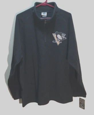 Pittsburgh Penguins Logo NHL Vintage Años 90 Negro 1/4 Cremallera Pullover Ropa L Nuevo Foto 1 de 2
