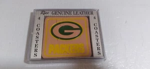 4 bebidas Green Bay Packers Rico, cerveza, posavasos, cuero genuino, bar de cócteles - Imagen 1 de 4