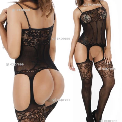 Женское сексуальное белье промежности ночная одежда Sleepwear нижнее белье кружева чулки халат - Изображение 1 из 4