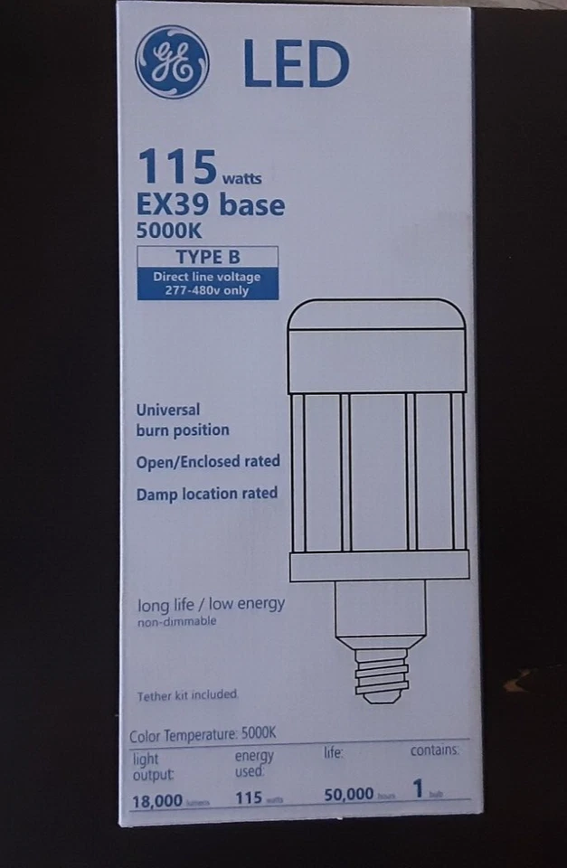 New GE LED Lamp 115 Watts LED115ED28/750/277/480, 5000k, EX39 Base, Type B. - Image 1 of 1