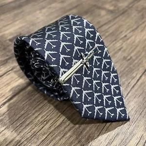 Men Plane Tie And Matching Tie Bar Set Airplane Gift Necktie Tie Clip - Picture 1 of 6